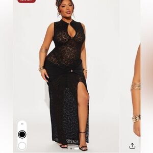 Elegant Black Lace Maxi Dress